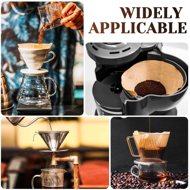 Alt view image 4 of 7 - 100 Count Coffee Filters #4, Premium Cone Coffee Filters 8-12 cup, Unbleached Natural Paper, Disposable Coffee Filters 4 Cone Paper for Pour Over and Drip Coffee Maker
