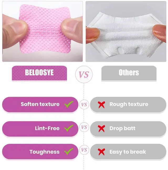 Alt view image 6 of 7 - 540 PCS Lint Free Nail Wipes, Super Absorbent Soft Non-woven Fabric Nail Polish Remover Wipes, Cleaning Pad Cloth for Lash Extension Supplies & Nail Polish Bottle (Pink)