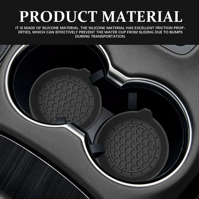 Alt view image 3 of 6 - Silicone Car Cup Holder Insert,4 Pack Non Slip Cup Holder Coasters for Cars,Spill Resistant Cup Holder Liner Protector,Vehicle Cup Holder Mats for SUV Sedan Truck Car Interior AccessoriesBlack