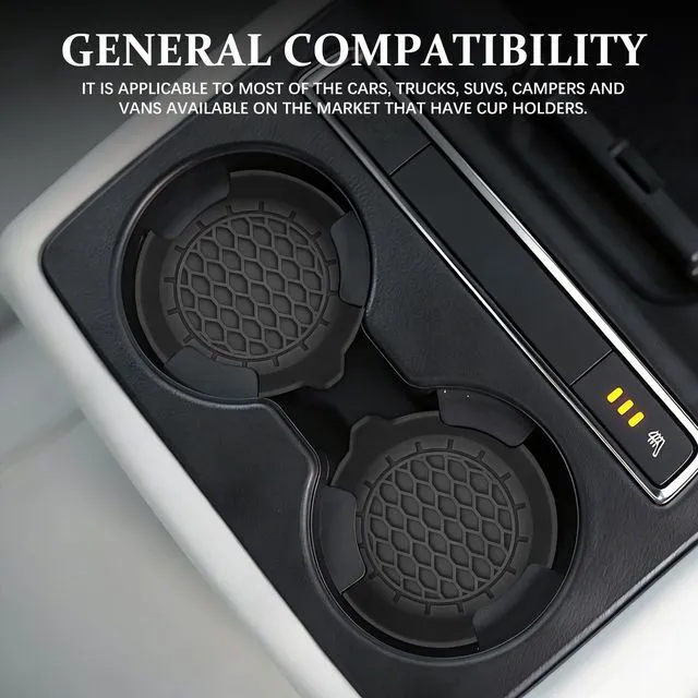 Alt view image 4 of 6 - Silicone Car Cup Holder Insert,4 Pack Non Slip Cup Holder Coasters for Cars,Spill Resistant Cup Holder Liner Protector,Vehicle Cup Holder Mats for SUV Sedan Truck Car Interior AccessoriesBlack