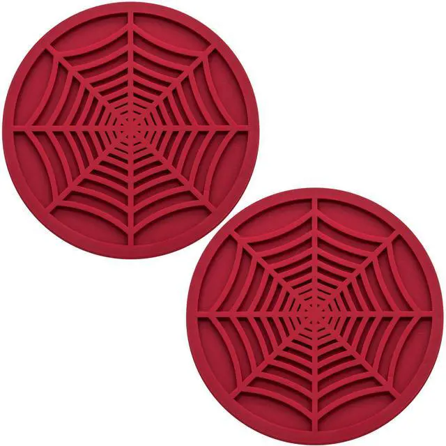 Main image of 2PCS Car Cup Holder Coasters, 2.75 Inch Universal Non-Slip Insert Water Bottle Holder Pads, Car Interior Accessories Sets (Red)