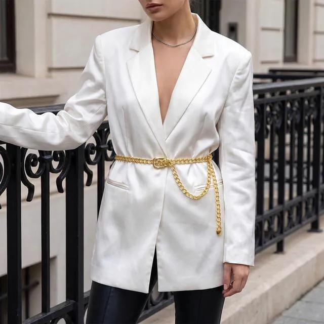 Alt view image 4 of 7 - Chain Belt for Women, Adjustable Gold Chain Belt Fashion Metal Waist Chains Belts for Dress Jeans Body Link Waist Chain