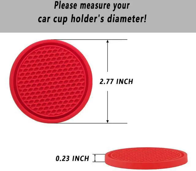 Alt view image 2 of 5 - Car Cup Coaster, 4PCS Universal Auto Non-Slip Cup Holder Embedded in Ornaments Coaster, Car Interior Accessories Sets, Red