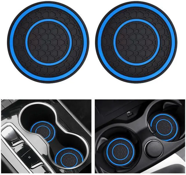 Main image of 2 PCS Car Cup Holder Coaster,Car Coasters Cup Mats,2.75 Inch Universal Car Cup Coasters,Non-Slip Anti Dust Mats Cup Holder Insert Coaster, Suitable for Most Car Interior (Blue)