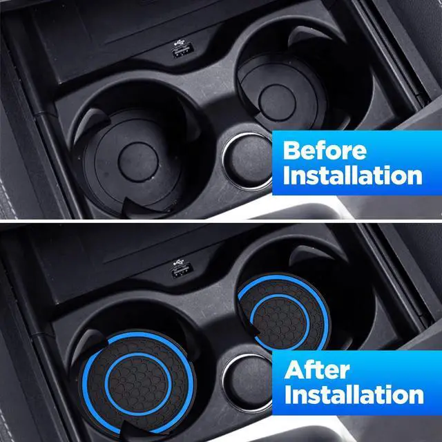 Alt view image 6 of 6 - 2 PCS Car Cup Holder Coaster,Car Coasters Cup Mats,2.75 Inch Universal Car Cup Coasters,Non-Slip Anti Dust Mats Cup Holder Insert Coaster, Suitable for Most Car Interior (Blue)