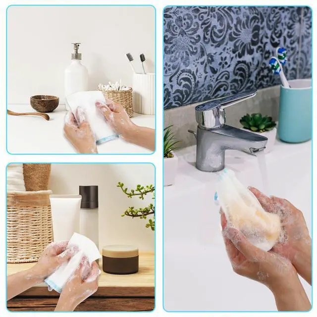 Alt view image 4 of 7 - 8 Pcs Soap Bags, Mesh Foaming Soap Bar Bag with Drawstring for Bath Shower (Assorted Colors)