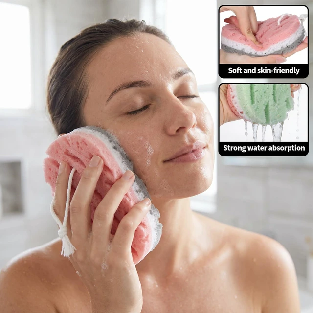 Alt view image 4 of 7 - 2 Pcs Bath Sponge, 3-Layer Body Wash Sponges Loofah Body Scrubber | 2 Colors & Large Size Shower Pouf Cleaning Loofahs for Shower Exfoliating