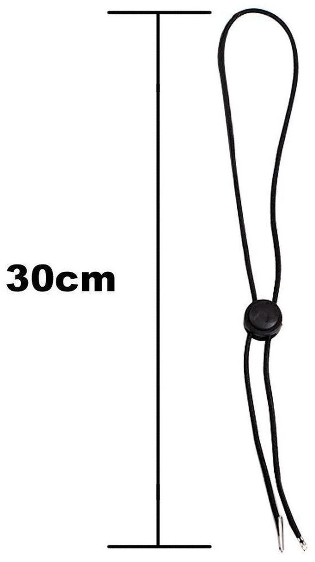 Alt view image 2 of 7 - Hat Chin Cord, Black Flexible Removable Hat Chin Strap with Spring Loaded Stop Cord Lock,Pack of 5