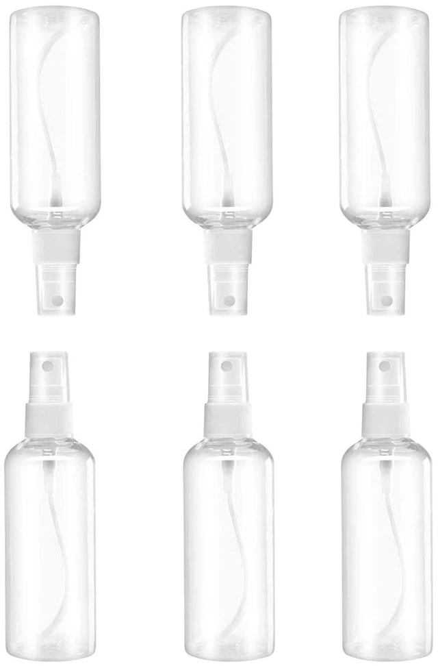 Main image of MUUZLL Spray Bottles 6 pcs, Refillable Cosmetic Spray Bottles, Small Refillable Liquid Containers, 2oz/50ml Clear Empty Fine Mist Plastic Mini Travel Bottle