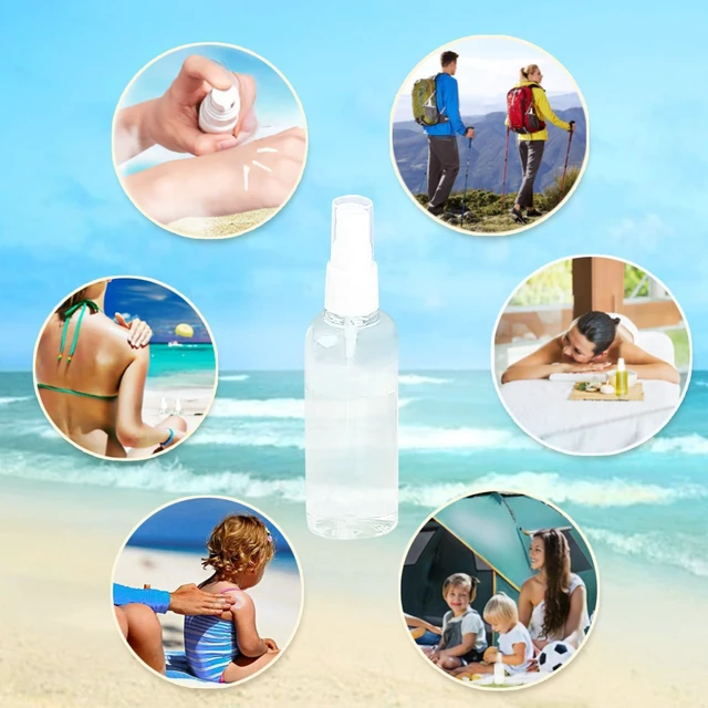 Alt view image 5 of 7 - MUUZLL Spray Bottles 6 pcs, Refillable Cosmetic Spray Bottles, Small Refillable Liquid Containers, 2oz/50ml Clear Empty Fine Mist Plastic Mini Travel Bottle