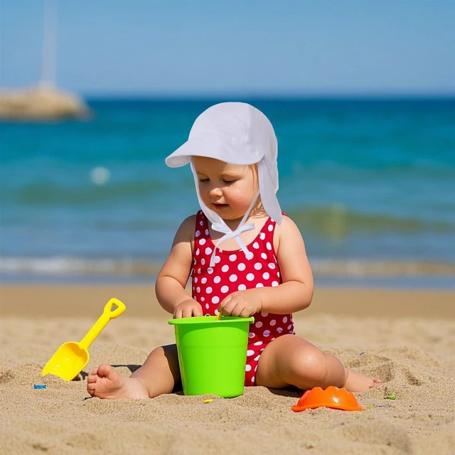 Alt view image 4 of 6 - YKYUASD 2 Pack Baby Sun Hat UPF 50+ Adjustable Toddler Summer Beach Hat Kids Boys Girls Cap for Outdoor Swim Traveling