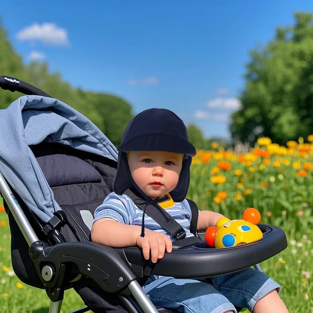 Alt view image 5 of 6 - YKYUASD 2 Pack Baby Sun Hat UPF 50+ Adjustable Toddler Summer Beach Hat Kids Boys Girls Cap for Outdoor Swim Traveling