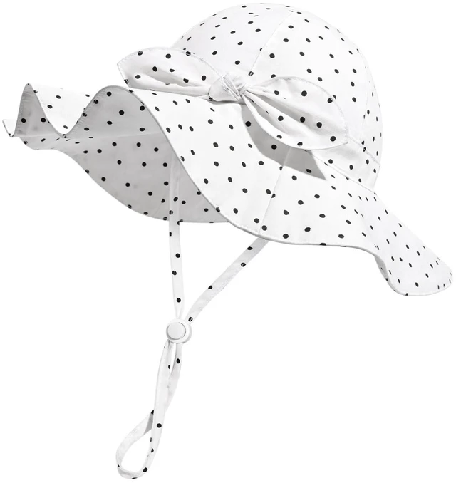 Main image of Baby Girl Sun Hat with UPF 50+ Outdoor Adjustable Beach Hat with Wide Brim Bucket Hats (0-6 Months)