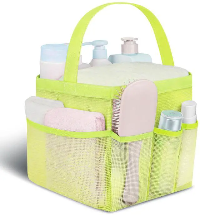 Alt view image 4 of 7 - Mesh Shower Caddy Portable - 9 Pockets for College Dorm Room Essential | Large Capacity Mesh Shower Caddy with 9 Pockets, Portable Hanging Toiletry Bag for College Dorm, Gym, Camping and Beach