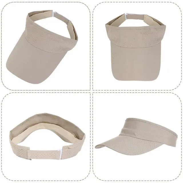 Alt view image 7 of 7 - Jmkcoz Sports Sun Visor Hats Adjustable Cooling Athletic Visors Hat Baseball Cap for Women Men Golf Tennis Cycling Running (US, Alpha, One Size, Khaki)