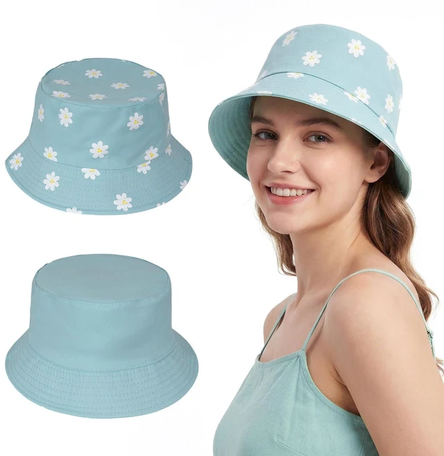 Main image of YKYUASD Bucket Hat for Women Men Fishing Hats Cute Beach Sun Hat for Outdoor Travel Foldable Reversible Double-Side-Wear Lemon Green