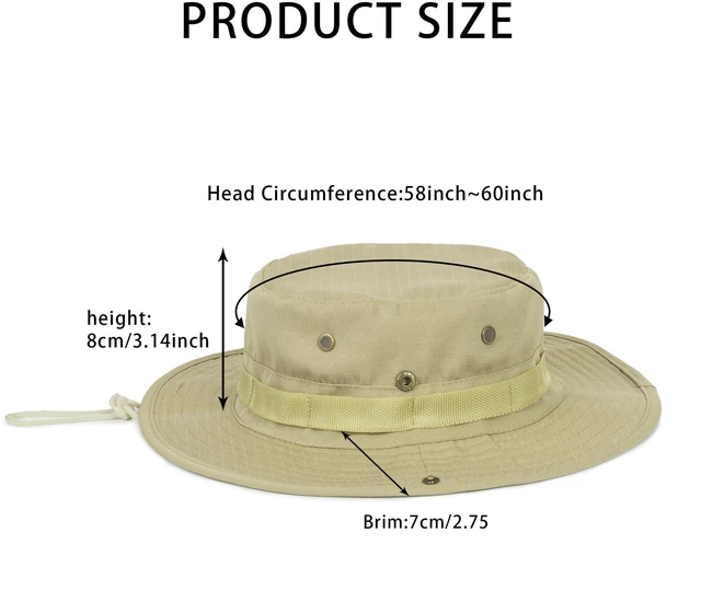 Alt view image 3 of 6 - Summer Sun Hats for Men-Women Outdoor UV Protection Fishing Hat Foldable Boonie Hat Hiking Beach Hat Khaki Beige