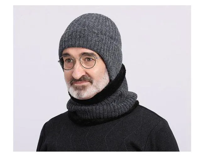 Alt view image 2 of 4 - AINIFU Knitted Beanie Fisherman Hats Winter Hats Ear Covers for Men Women Kids Warm Slouchy Stocking Caps Grey