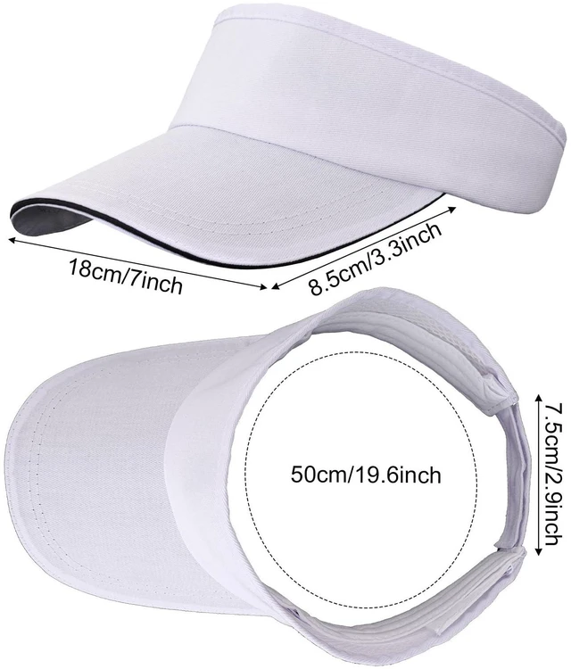 Alt view image 2 of 7 - choyaxo Sun Visor Hat UV Protection Beach Hat Golf Cap for Men Women Summer Beach Pool Sports Golf White