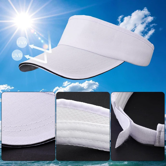 Alt view image 3 of 7 - choyaxo Sun Visor Hat UV Protection Beach Hat Golf Cap for Men Women Summer Beach Pool Sports Golf White