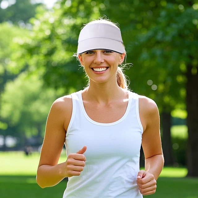 Alt view image 5 of 7 - choyaxo Sun Visor Hat UV Protection Beach Hat Golf Cap for Men Women Summer Beach Pool Sports Golf White