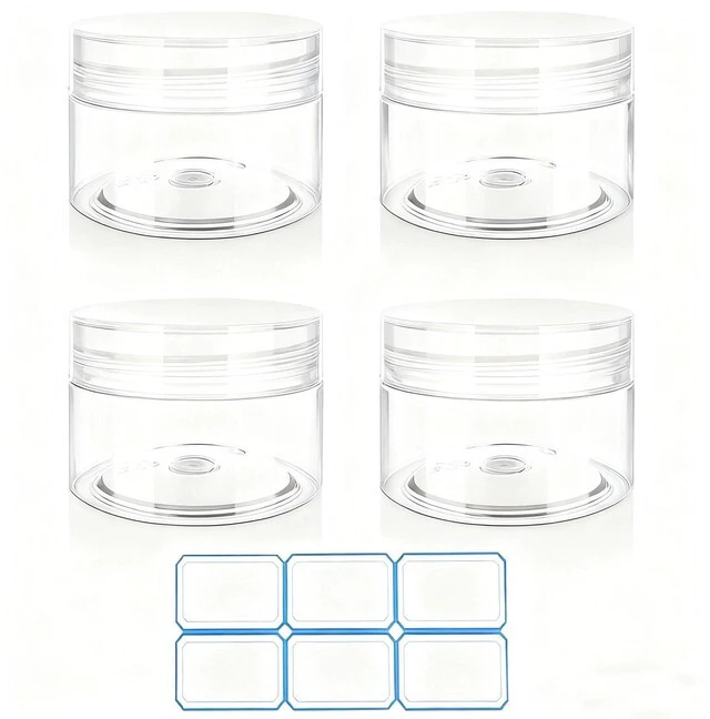 Main image of 4 Pack 1 Oz (30ml) travel containers for creams Leak Proof with Labels