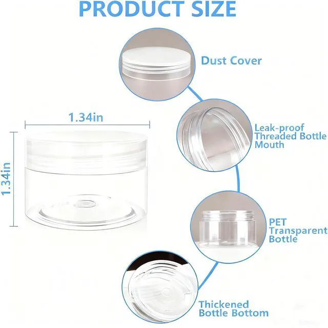 Alt view image 2 of 6 - 4 Pack 1 Oz (30ml) travel containers for creams Leak Proof with Labels