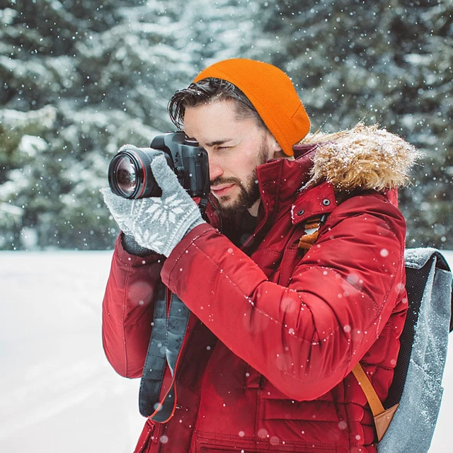 Alt view image 5 of 7 - Beanie Hunting Hat Orange Hunter Hat Fits Under Motorcycle Helmets for Men Cold Weather Windproof