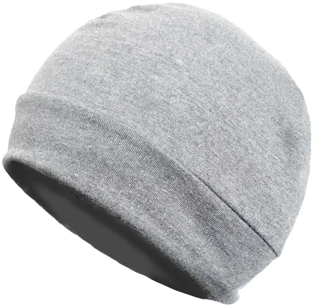 Main image of Unisex Cotton Beanie Hat Thin Running Skull Cap Winter Summer Sports Hat Chemo Cap Multifunctional Lightweight Helmet Liner Night Sleep Cap Beanies Hat for Men Women (Light Gray)