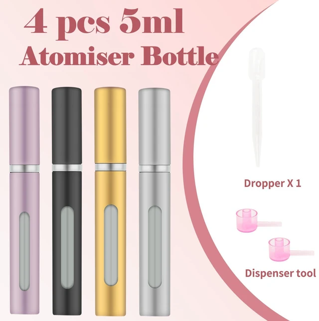Alt view image 5 of 7 - OBSGUMU 4pcs Mini Perfume Travel Bottle, Perfume Atomiser Refillable, 5ML Spray Bottles, Portable for Travel Holiday, Outdoor Activities and Business