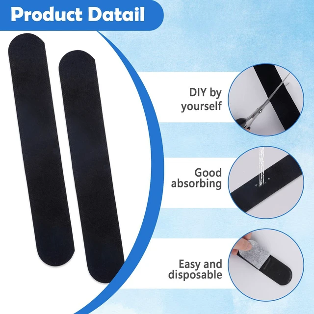 Alt view image 3 of 7 - 40 Pcs Hat Sweat Liner Cap No Sweat Hat Liners Sweatband for Men | Hard Hats Sweat Protector Bands Guard Insert Accessories Self-Adhesive Disposable Hats Liner Sweatband Baseball Golf