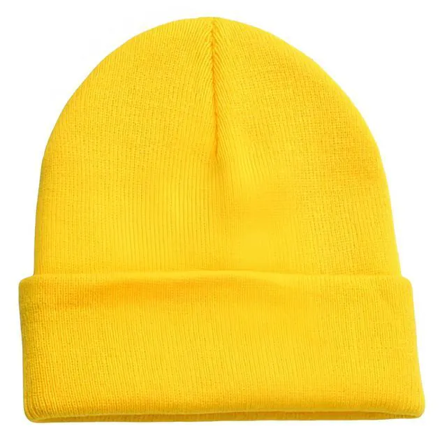 Main image of Ultra Soft Stretch Unisex Winter Beanie Hat -One Size Fits All (Yellow) | Unisex Winter Knit Fisherman Cap for Men & Women Yellow