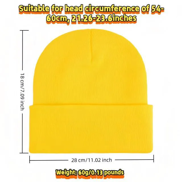 Alt view image 4 of 7 - Ultra Soft Stretch Unisex Winter Beanie Hat -One Size Fits All (Yellow) | Unisex Winter Knit Fisherman Cap for Men & Women Yellow