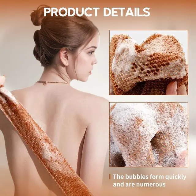 Alt view image 5 of 7 - Waaqkid 4 PCS African Net Sponge with Handles, Exfoliating African Net Washcloth for Face & Back