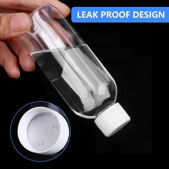 Alt view image 4 of 6 - 4 Pack 3.4 Oz (100ml) Clear Plastic Shot Bottles with caps | Travel Bottles for Health, Immunity, Wellness, Samples - Perfect for Ginger Juice & Personal Care on the Go