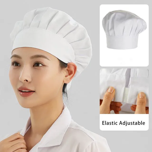 Alt view image 4 of 5 - Adult Classic Chef Hat Cooking Cap Baker Kitchen Adjustable for Women Men White
