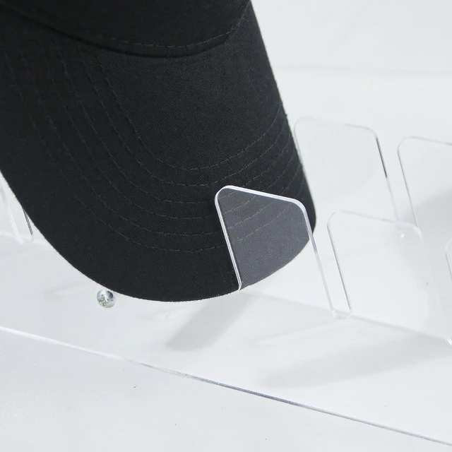 Alt view image 3 of 6 - Ausalivan Baseball Hat Organizer Rack,2 Pack Acrylic Baseball Caps Storage Holder for Closet,Retail Hat Display Stand for Vendors