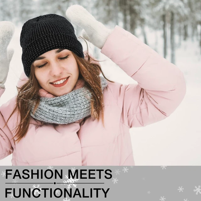 Alt view image 6 of 7 - Weflexus Flex Beanie 2.0 - Unisex Reflective Beanie for Winter Night Walks (Black - One Size)