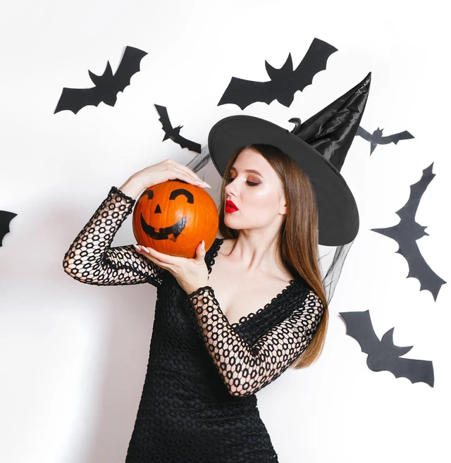 Alt view image 2 of 7 - FUSHENMU JXITON Halloween Witch Hat Women Witches Hat with Veil for Women Halloween Costume Party,Black