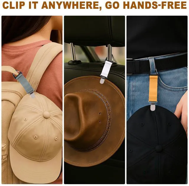 Alt view image 6 of 7 - rerekiki 6 Pcs Hat Clip for Travel on Bag | Beach Vacation/Cruise Essentials, Strong Grip, Space-saving, For Women/Family