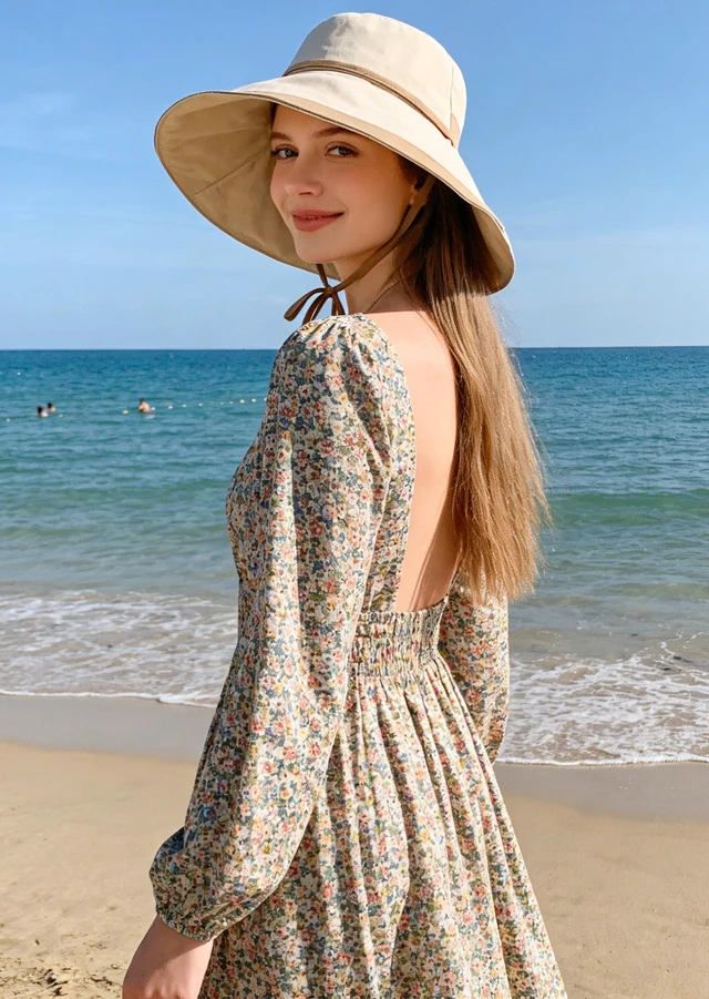 Alt view image 6 of 7 - Sun Hats for Women-Large Wide Brim-Summer UV-Protection Outdoor Fishing Hat