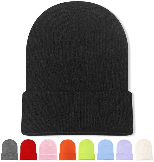 Main image of DASSNANE Black Beanies Hats Multiple Colors Available Stocking caps for Women, Ski Hat Winter Knitted Hat Elasticity Soft