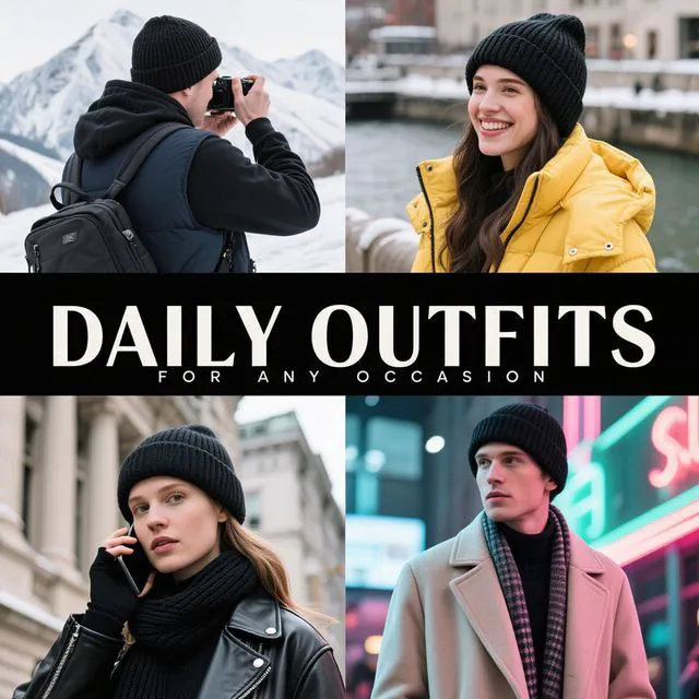 Alt view image 4 of 6 - DASSNANE Black Beanies Hats Multiple Colors Available Stocking caps for Women, Ski Hat Winter Knitted Hat Elasticity Soft