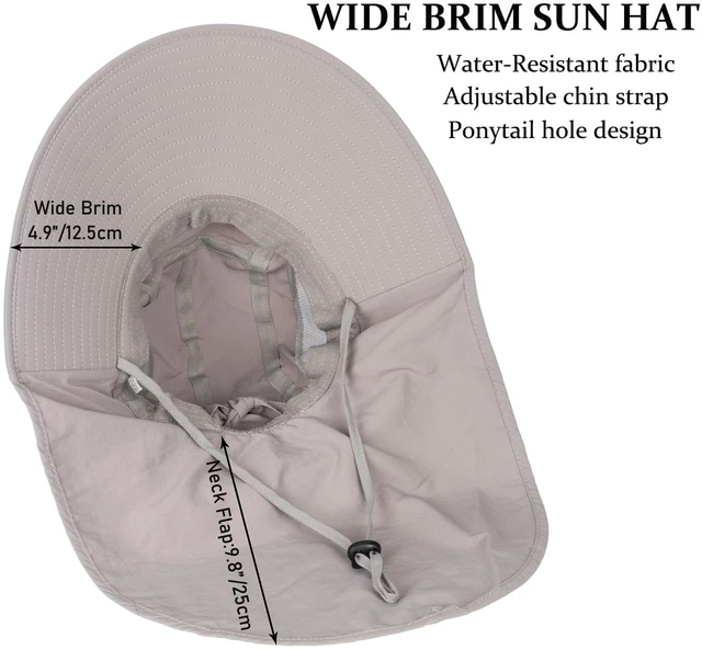 Alt view image 4 of 6 - Hat for Women Wide Brim UV Protection Outdoor Hiking Hat with Neck Flap