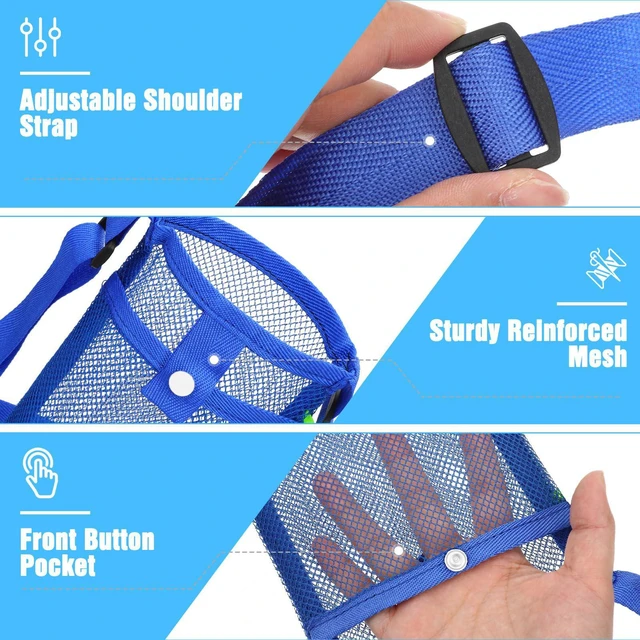 Alt view image 5 of 7 - FdcZeyxior Mesh Water Bottle Carrier with Shoulder Strap, 2 Packs Portable Water Bottles Carriers Bag Nylon Water-Bottle Holder with Pocket for Walking Hiking Travelling Camping, Lightweight