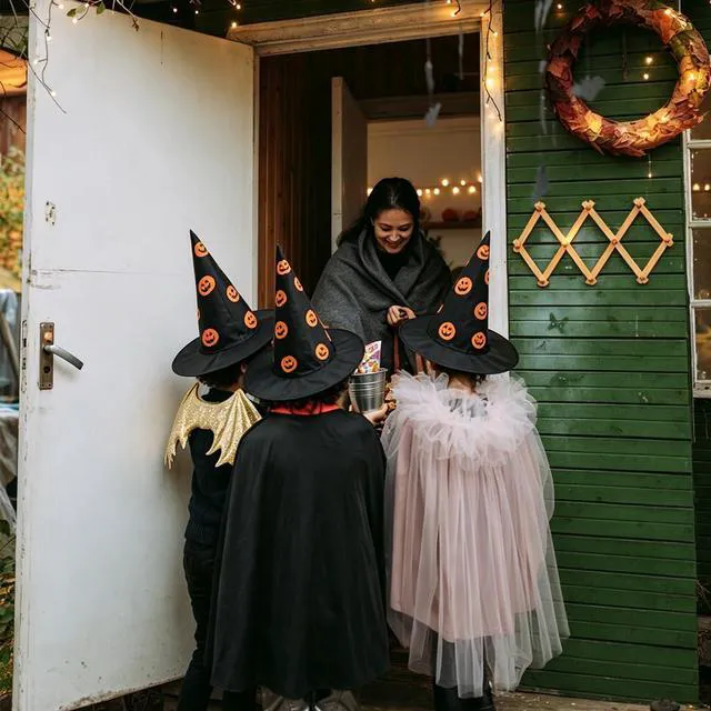 Alt view image 4 of 7 - Yohenr Halloween Costume Witch Hat Accessory for Holiday Halloween Party Halloween Decorations,Wizard Hats Party Decoration Accessories Pumpkin pattern Foldable Witch Hat