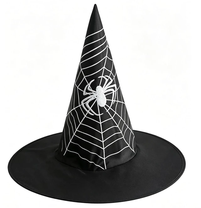Main image of Yohenr Halloween Costume Witch Hat Accessory for Holiday Halloween Party Halloween Decorations,Wizard Hats Party Decoration Accessories Spider web pattern Foldable Witch Hat