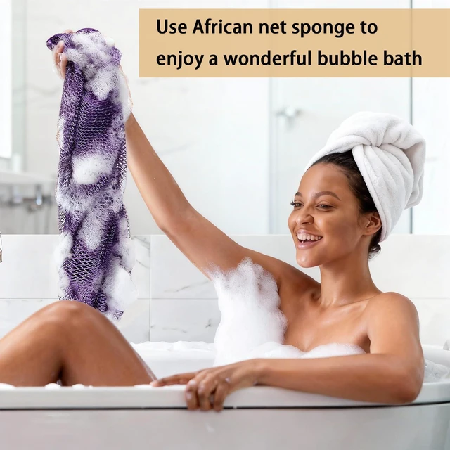 Alt view image 6 of 6 - African Net Sponge Authentic, Exfoliating Bath Sponge, Brown | Body Scrubber Shower Loofah, Daily Use, Travel Portable, Bath Essentials