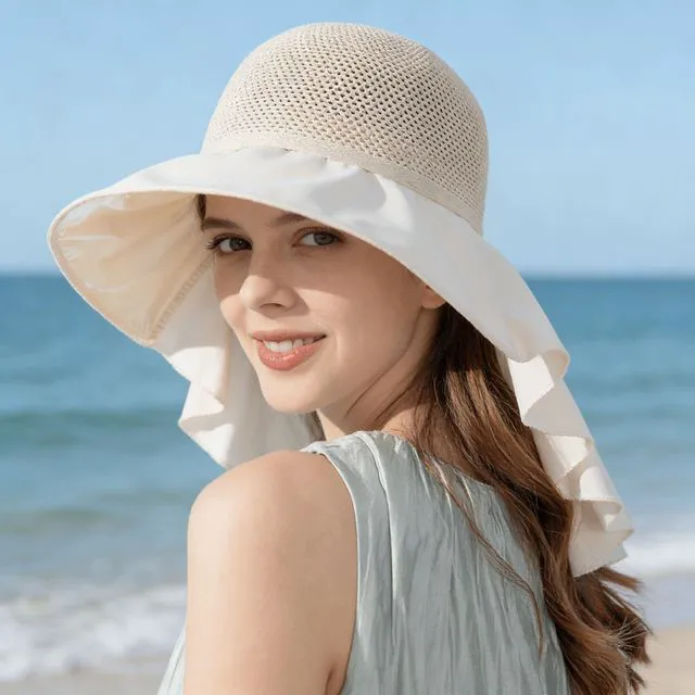 Alt view image 4 of 7 - Women Sun Hats Wide Brim Foldable Bucket Cap Summer UV Protection Beach Hat