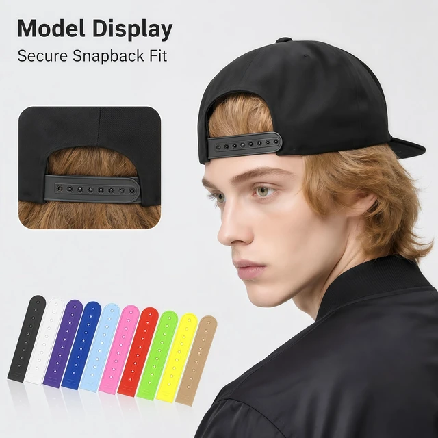 Alt view image 4 of 7 - Notoke 10 Pairs Snapback Strap Covers Hat Size Extender, 7-Hole Adjustable Hat Buckle Repair Kit for Baseball Cap, 10 Colors Plastic Fasteners Buckle Extender for Cowboy Snapback